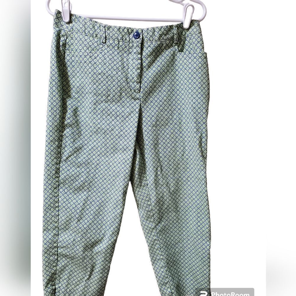Kim Rogers Stretch Ankle Pants Size 10 Blue Green